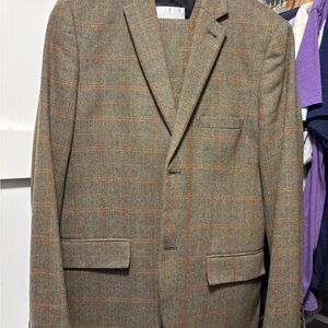 Topman Tan and Orange Suit Wool Blend Classic Fit